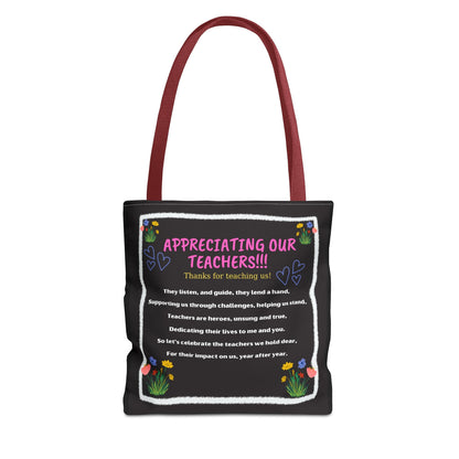 Teacher appreciation canvas Tote Bag Personalized Teacher Bag, Teacher Gifts, Personalized Gift for Teacher Christmas