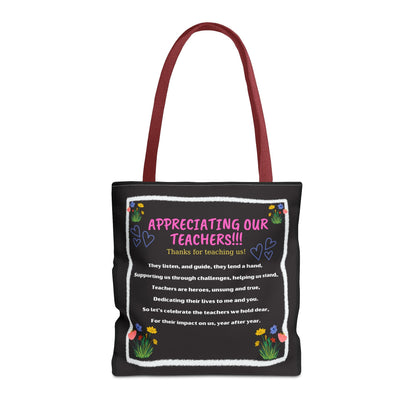 Teacher appreciation canvas Tote Bag Personalized Teacher Bag, Teacher Gifts, Personalized Gift for Teacher Christmas