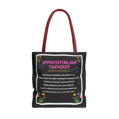 Teacher appreciation canvas Tote Bag Personalized Teacher Bag, Teacher Gifts, Personalized Gift for Teacher Christmas