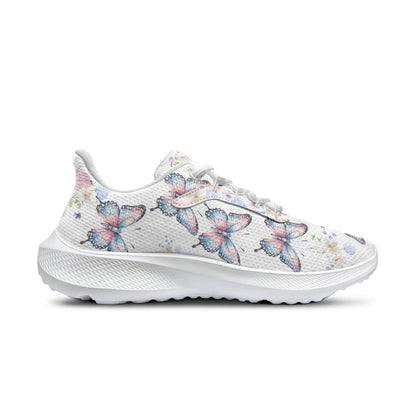 womens sneakers floral butterfly gift for her Waving Running Shoes girls custom