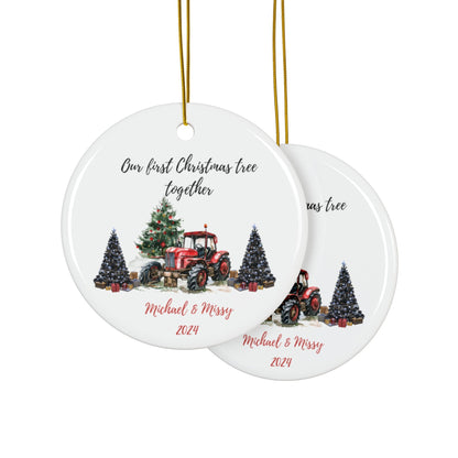 personalized First Christmas ornament gift bridal shower couples engagement tree gift ornament married married mr and mrs newlywed