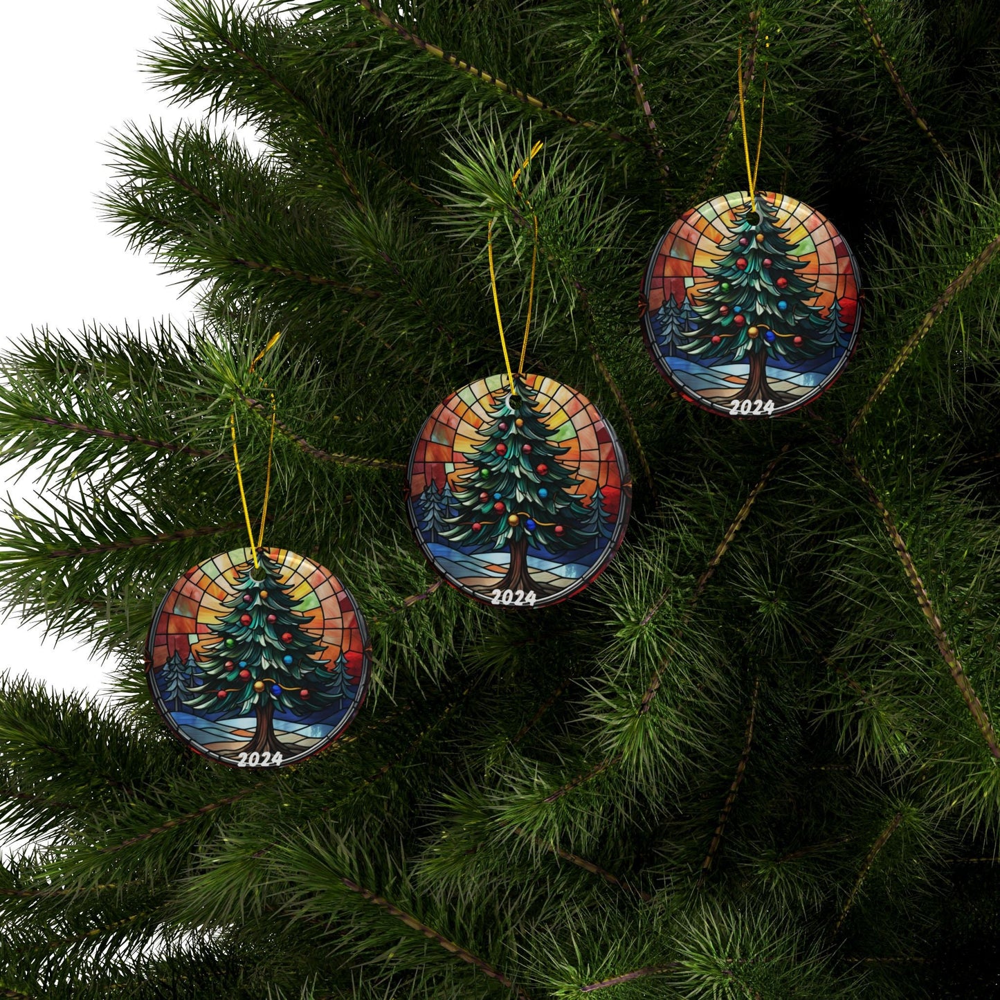 Ceramic Ornaments, 2-Side Print, (1pc, 3pcs, 5pcs, 10pcs)