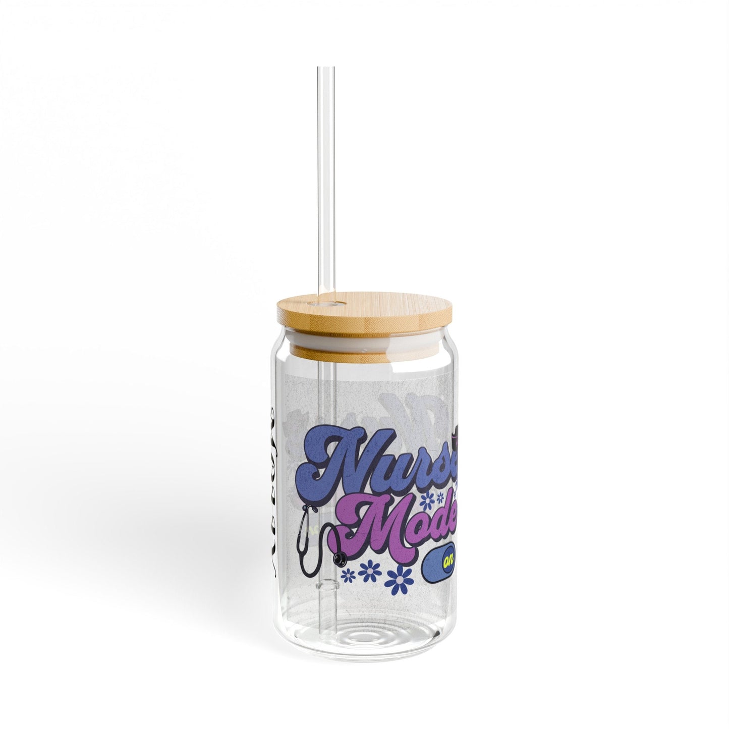 Personalized Nurse Iced Coffee Cup, RN Glass Tumbler, Beer Can Glass with Lid and Straw,  Nurse Appreciation Week Gift, RN