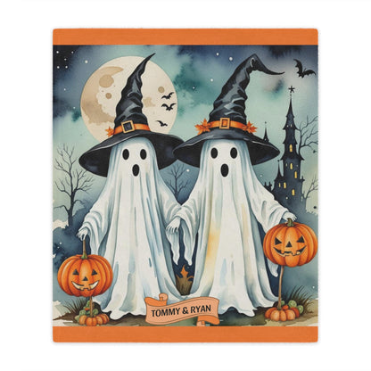 personalized kids halloween ghost blanket for children customized names spookey ghost throw