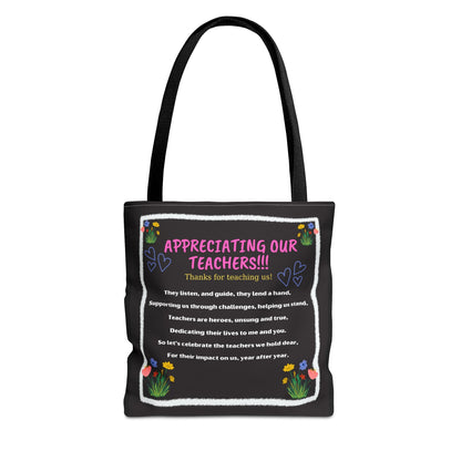 Teacher appreciation canvas Tote Bag Personalized Teacher Bag, Teacher Gifts, Personalized Gift for Teacher Christmas