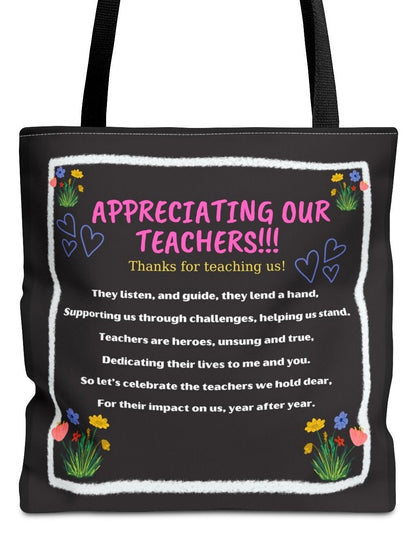 Teacher appreciation canvas Tote Bag Personalized Teacher Bag, Teacher Gifts, Personalized Gift for Teacher Christmas