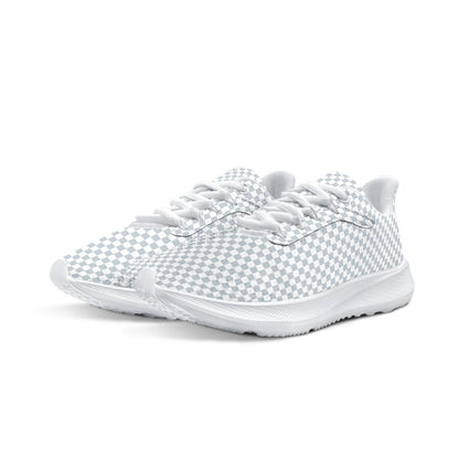 Women Sneakers checkered blue White Athletic Shoes With Pink Gingham Pattern  Checkered Sneakers White blue Trainers  Breathable