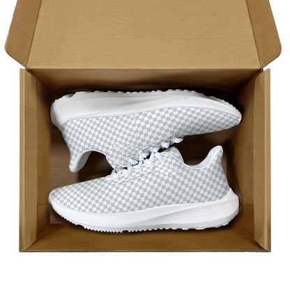 Women Sneakers checkered blue White Athletic Shoes With Pink Gingham Pattern  Checkered Sneakers White blue Trainers  Breathable