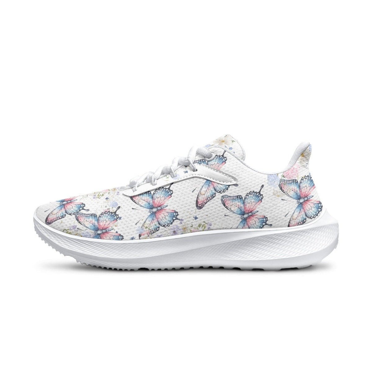 womens sneakers floral butterfly gift for her Waving Running Shoes girls custom