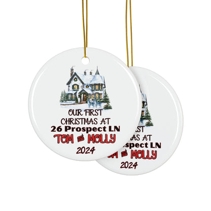 Ceramic Ornaments, 2-Side Print, (1pc, 3pcs, 5pcs, 10pcs)