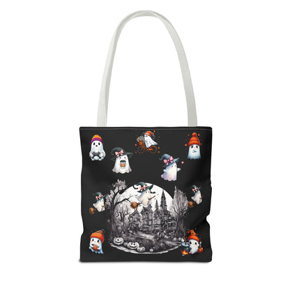 Halloween tote bag cute  ghost trick or treat bag cute ghosts personalized name custom